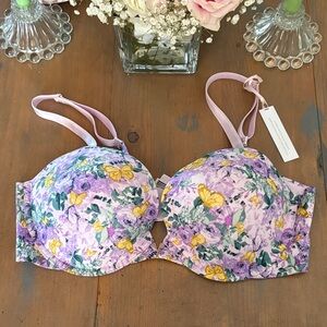 Victoria's Secret freedom cloud Lavender butterfly Floral Bra NWT 38D
